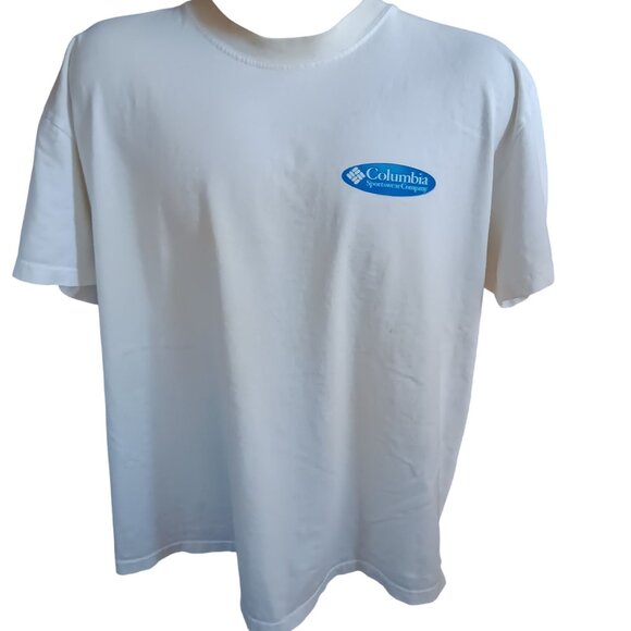 Vintage T-shirt XL Columbia Sportswear Fishing Tackle Box Distress Trash Mexico - Picture 2 of 5